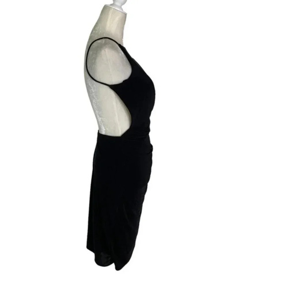 La Femme Halter Open Back Shirred Jersey Short Dress 29312 Black Size 10 NWT - Picture 5 of 11